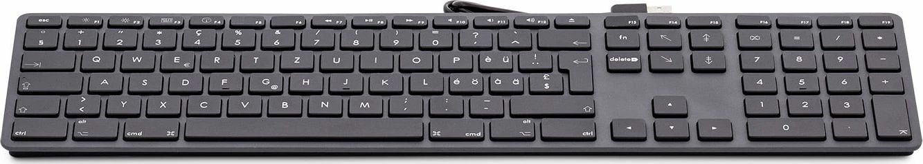 Tastierë LMP KB-1243 USB, layout GR, me numpad, 2x USB 2.0, Graphite black