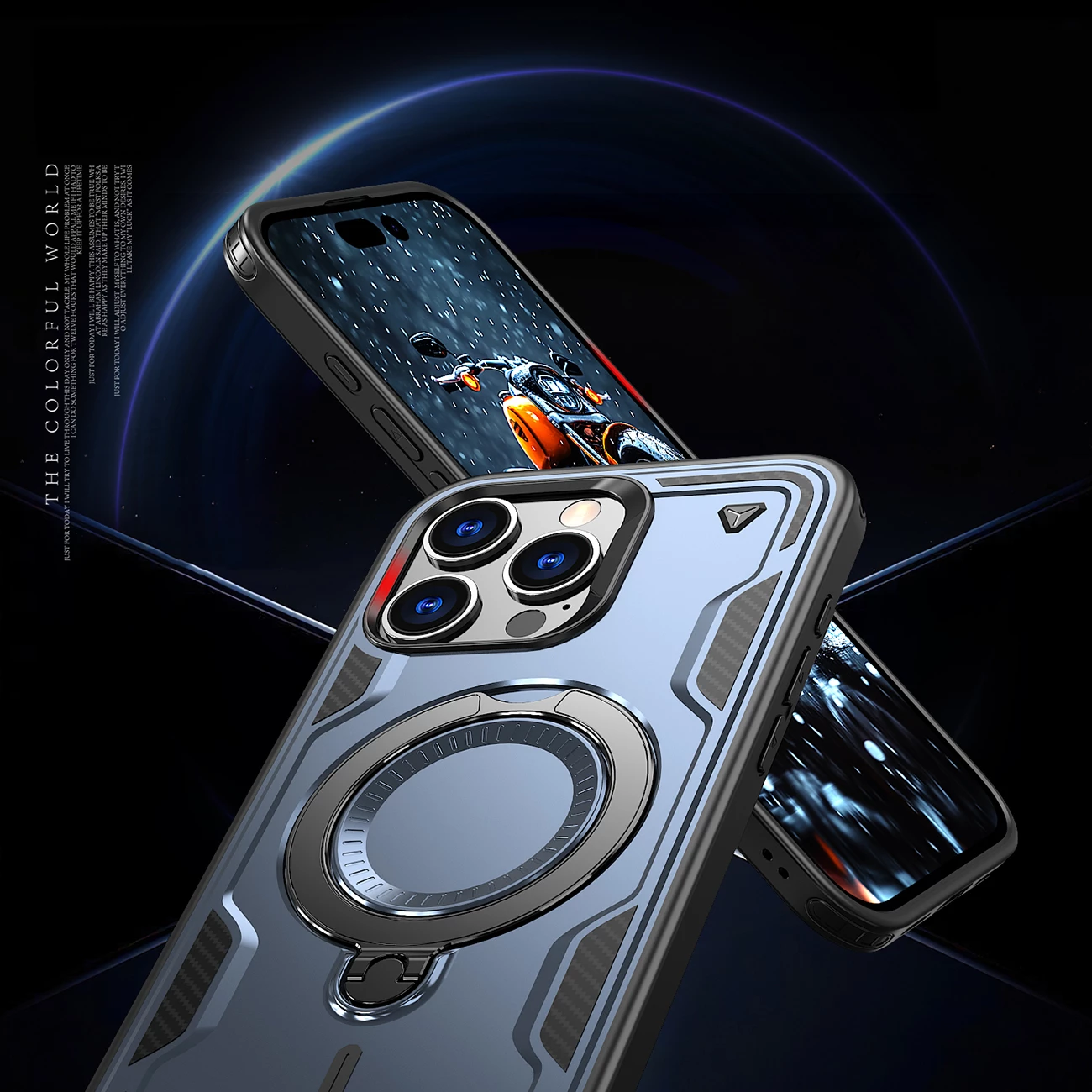 Mbështjellës Hurtel Hybrid Armor Trendy me MagSafe për iPhone 16 Pro, Blu