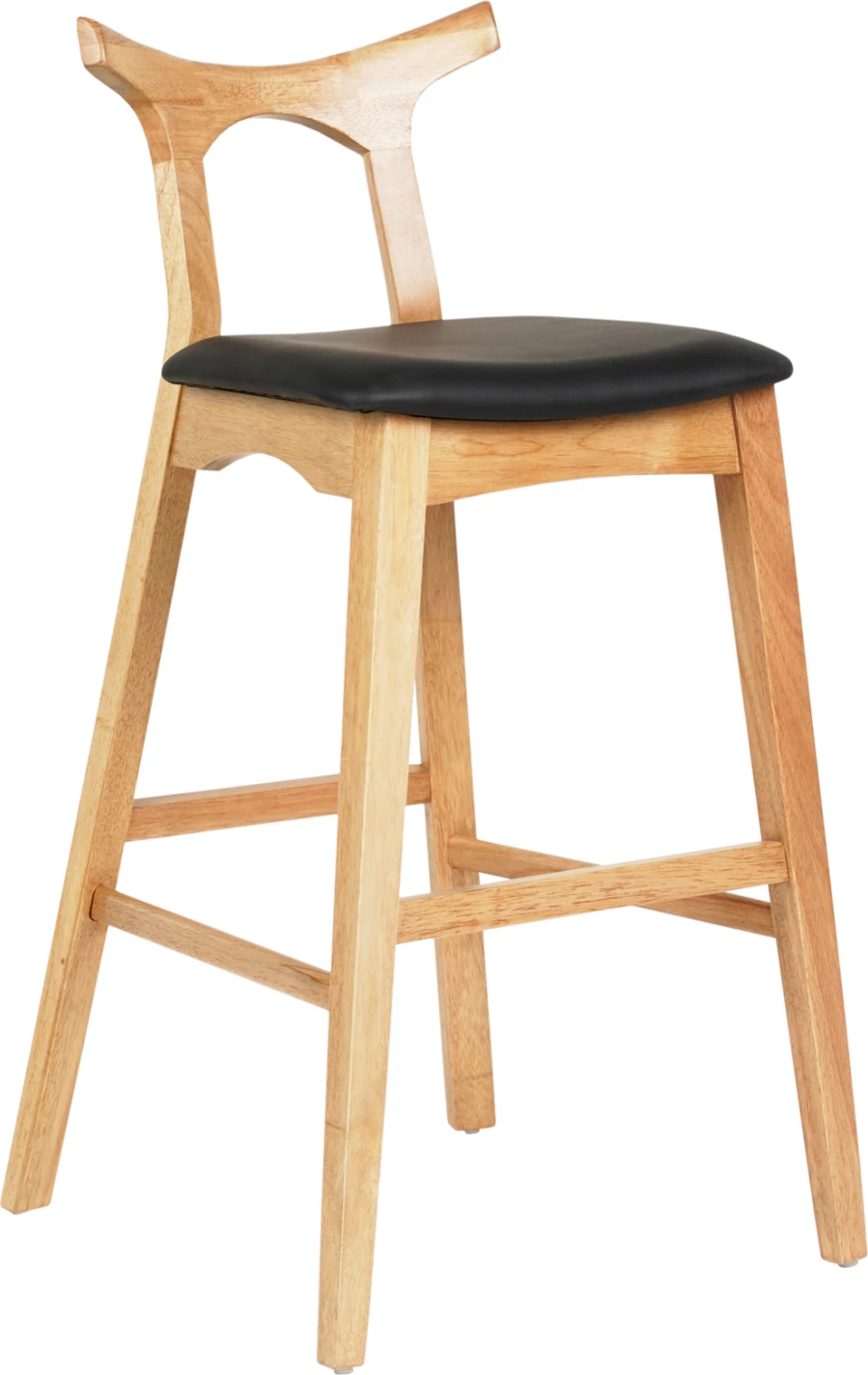 Karrige për bar USOPP FH9951.01 dru gome ngjyrë lisi të çelët - PU e zezë 43x41x100H cm