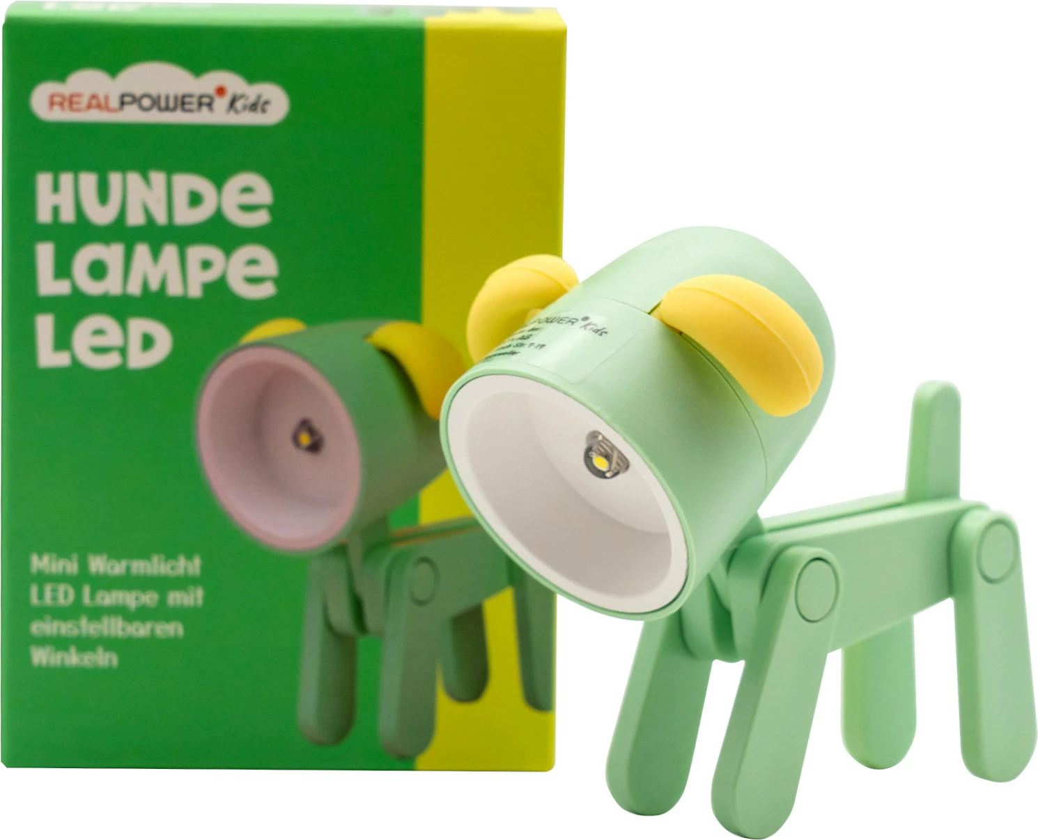 Llambë dore LED Ultron RealPower LED-Tier Taschenlampe, me bateri LR41, dizajn qen, e gjelbër
