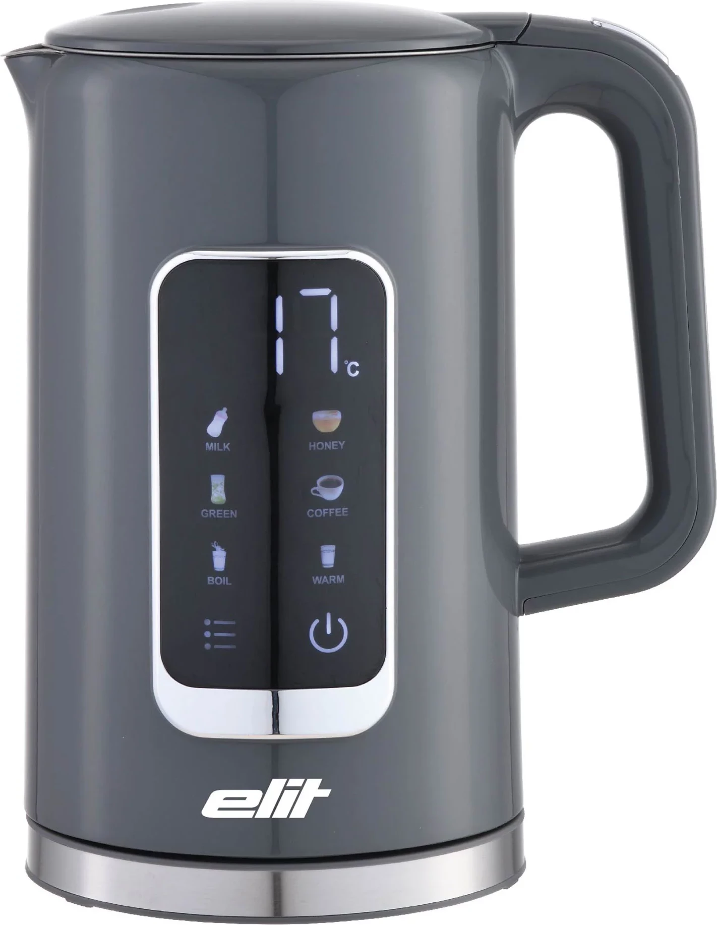 Çajnik elektrik Elit COOLTOUCH 1.7GY 1.7L 2200W ekran digjital me prekje gri