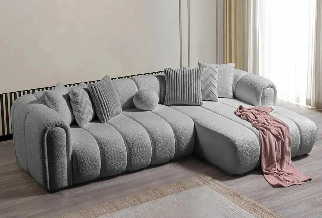 Këndare Atelier del Sofa, N-Line, e djathtë, ngjyrë gri