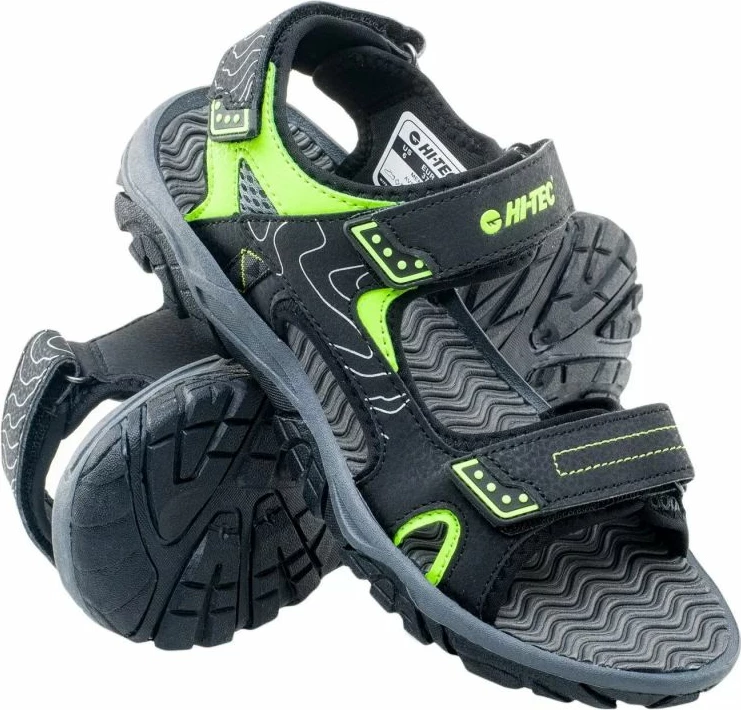 Sandale për djem Hi-Tec, të zeza dhe të gjelbra