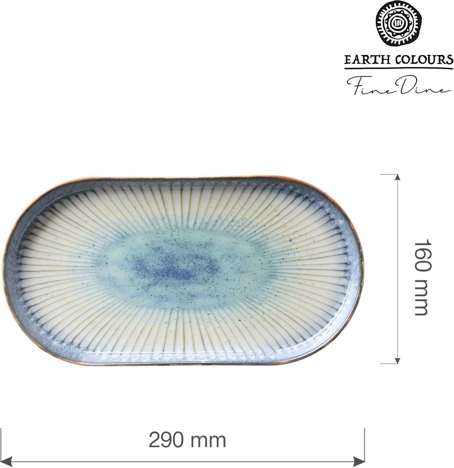 Pjatë ovale Fine Dine Galaxy 290mm porcelan, set 6 copë, blu