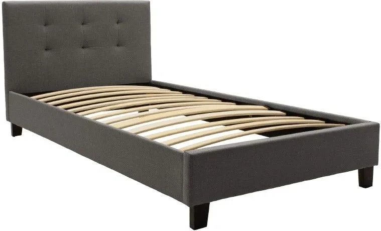 Krevat me dyshek Mago-Dreamer, material stof antracit, 100x200cm