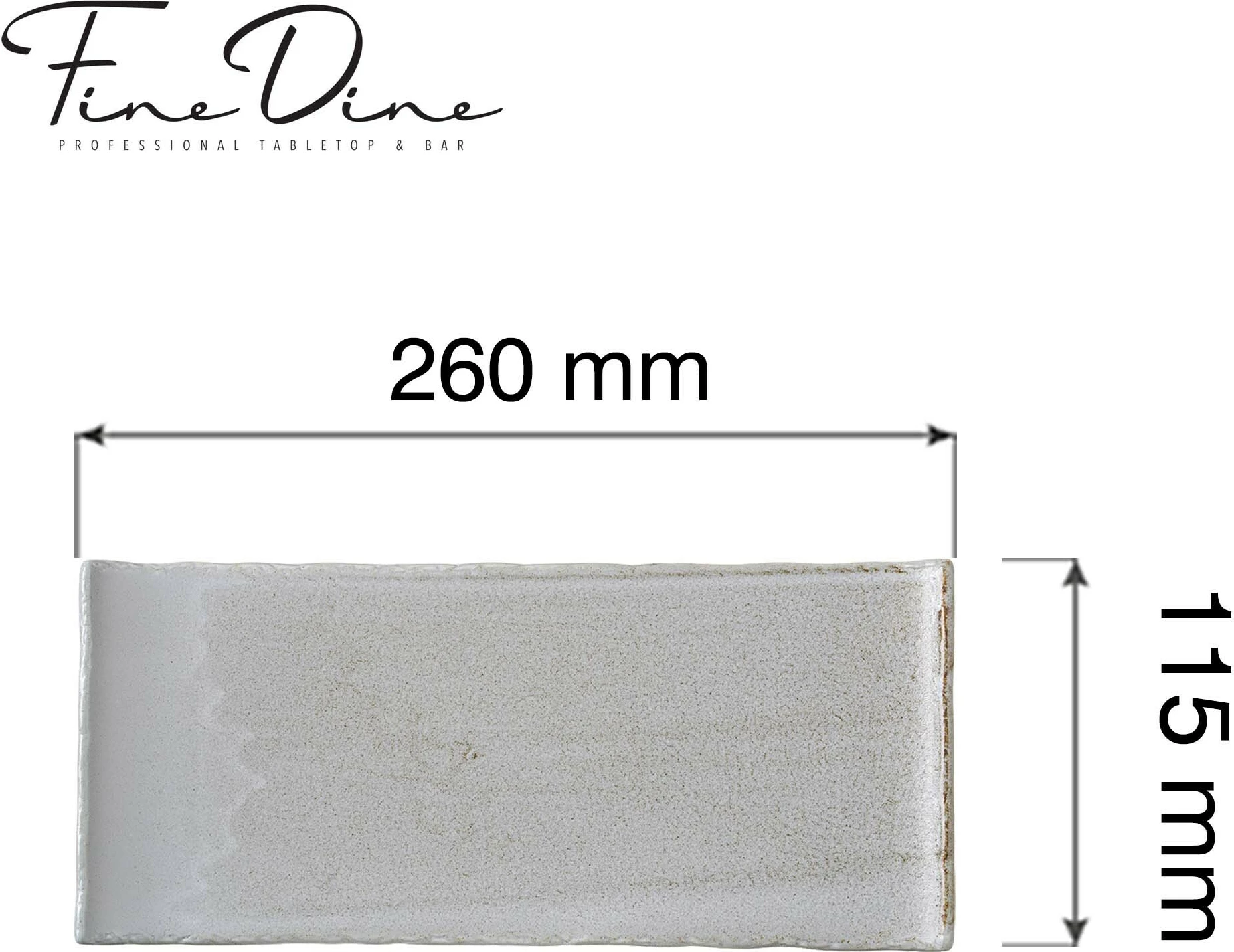 Pjatë drejtkëndore Fine Dine Stark 260x115 mm, set 3 copë, gri