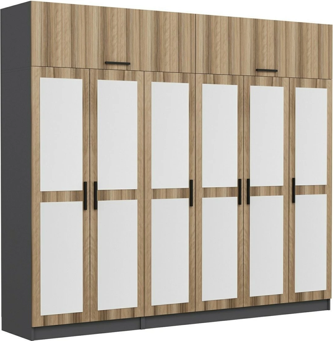 Dollap Skye Decor, ngjyrë arre dhe antracit, 270x255x52cm