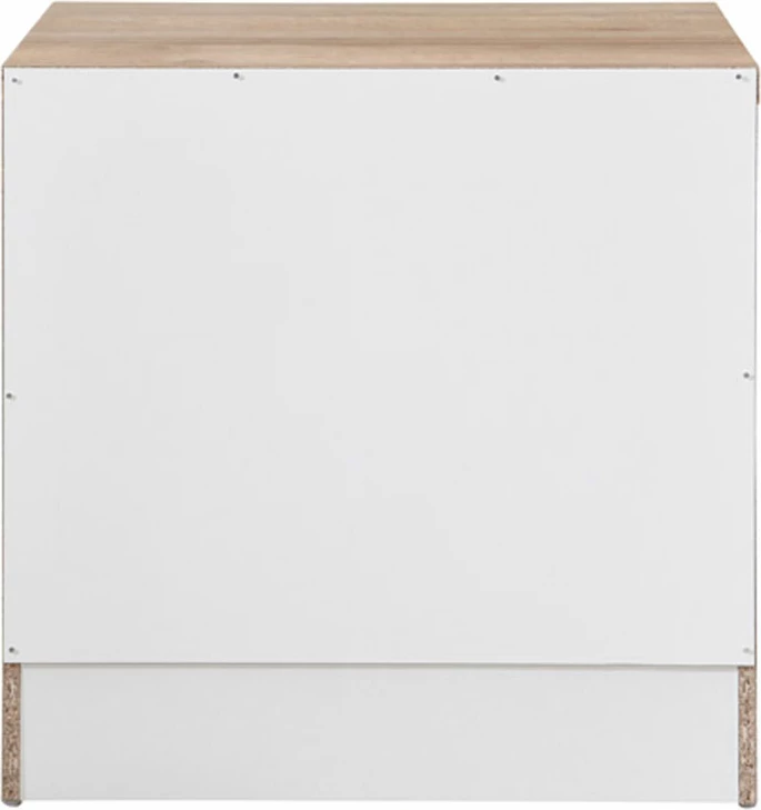 Komodinë PRACTICO me 2 sirtarë, natyrale e bardhë, 50x40x50