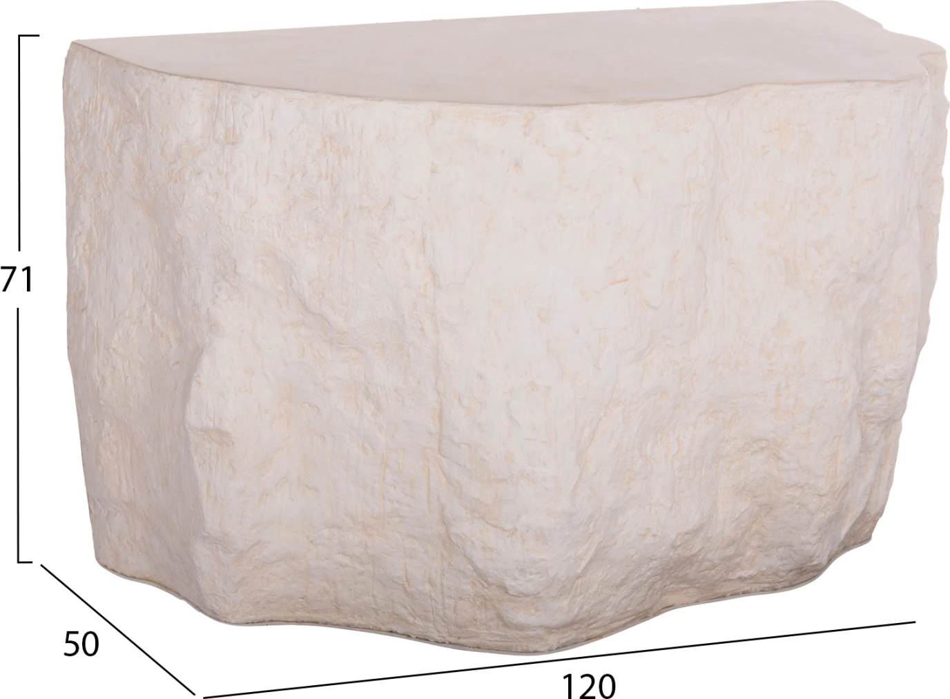 Konsolë INTERON, fibër-cement, e bardhë, 120x50x71cm