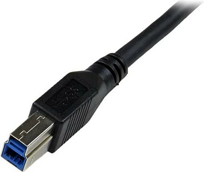 Kabllo USB 3.0 StarTech USB3SAB1MRA, USB-A këndore në USB 3.0 Type-B, 1m, 5Gbps, e zezë
