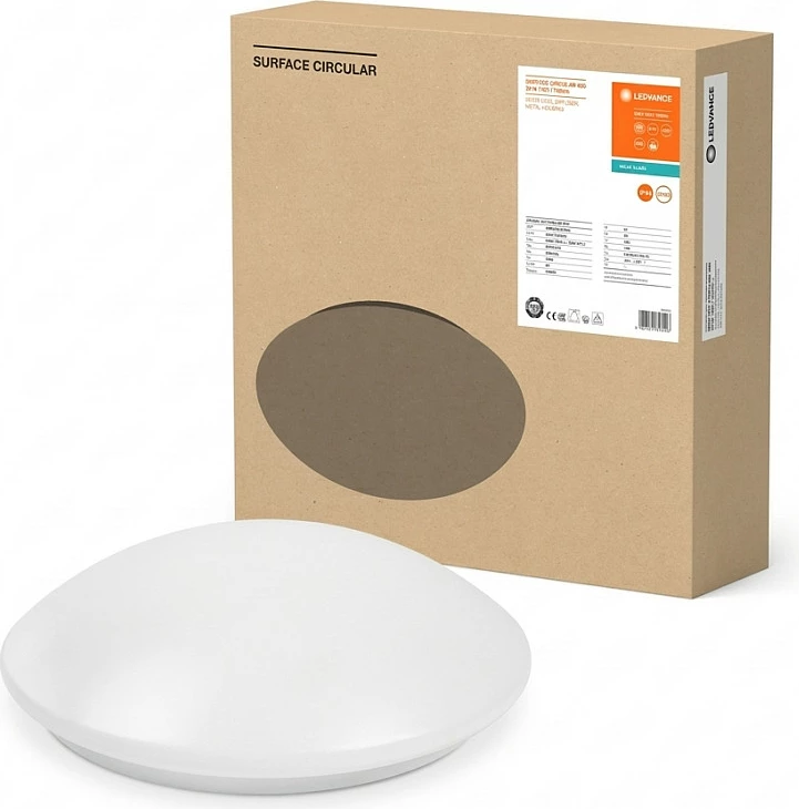 Ndriçues LED tavan/mur OSRAM Surface Circular 400, 24W, 4000K, IP44, 1920lm, i bardhë