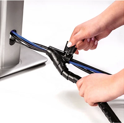 Mbështjellës kabllosh Fellowes Cablezip, 2 m, 20 mm, i zi