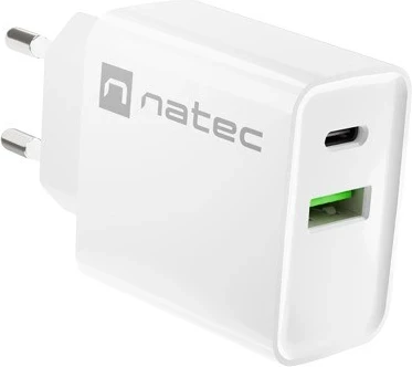 Karikues rrjeti NATEC Ribera USB-A+USB-C 20W PD, i bardhë