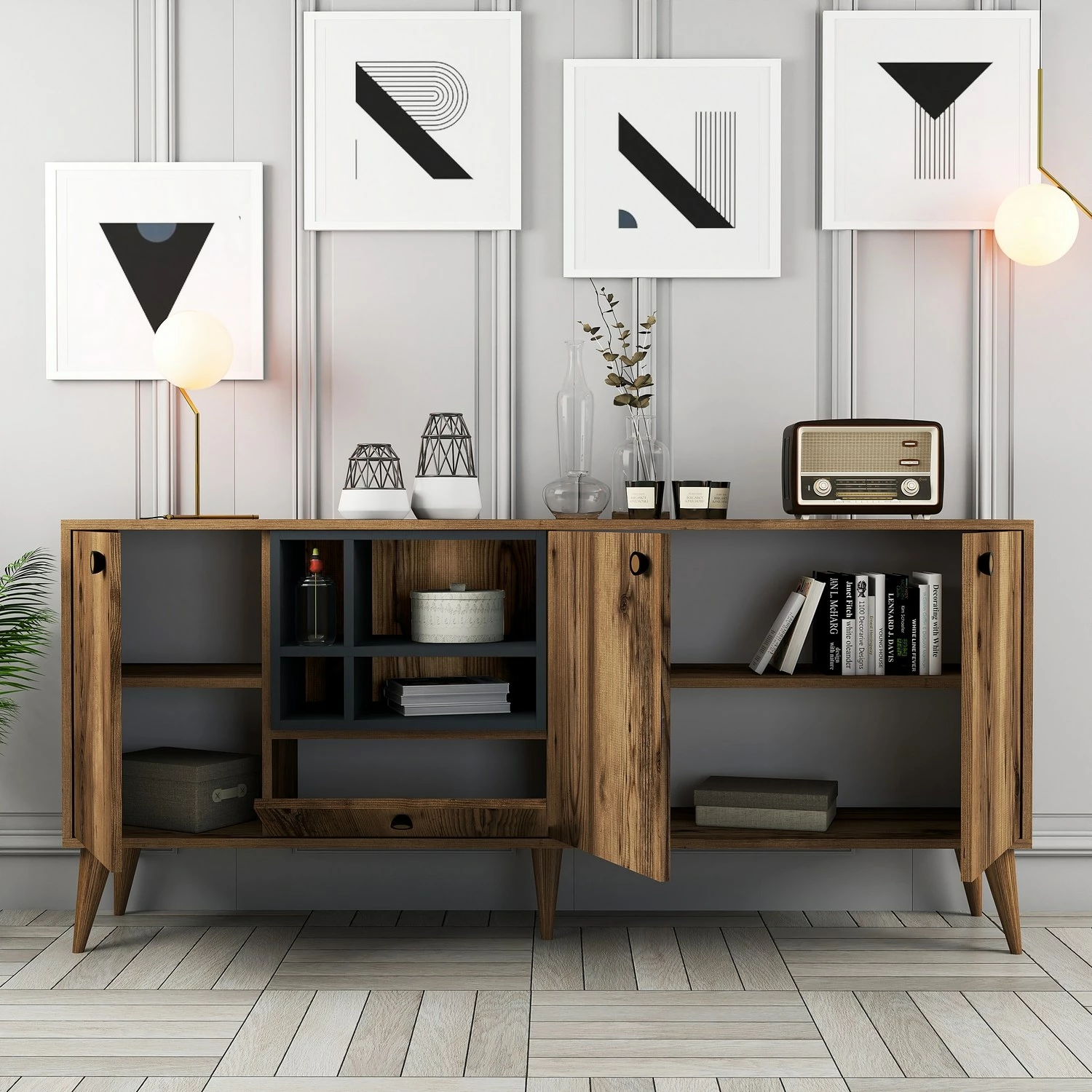 Konsol Napoli, ngjyrë arre, Hanah Home