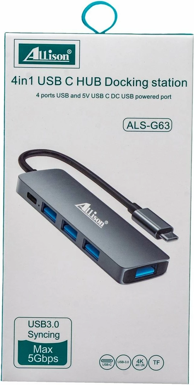 Hub USB-C 4-në-1 Docking Station për Lidhje Multi-Port – Allison ALS-G63