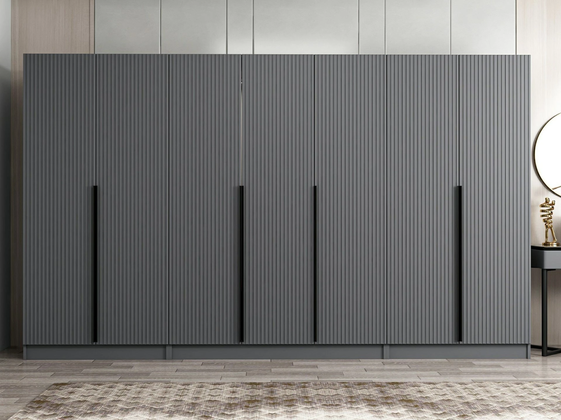 Dollap i madh për dhomë gjumi, ngjyrë antracit, Skye Decor, Kale Plus - 7778