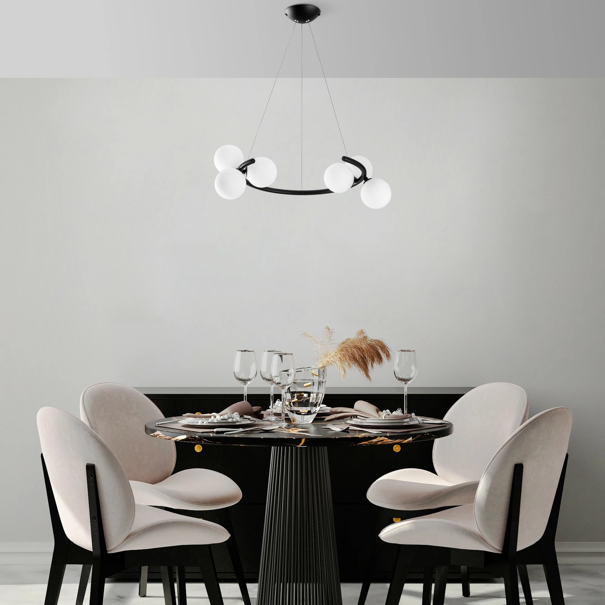 Llambë tavani moderne Opviq, e zezë, Luminar - 14145