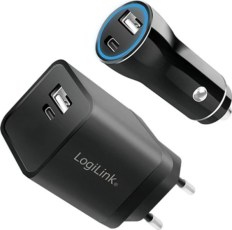 Set karikues LogiLink USB-A/USB-C Charging Kit, 15W, 1x USB-A + 1x USB-C, i zi