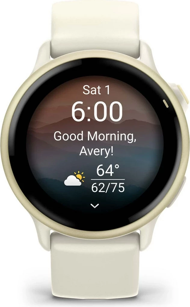 Smartwatch Garmin vívoactive 6, 42 mm, AMOLED, GPS, i bardhë