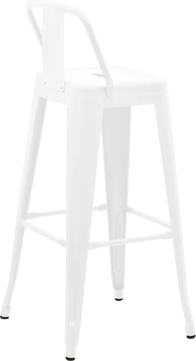 Karrige për bar me mbështetëse Utopia, metal i bardhë mat, 42x42x97cm
