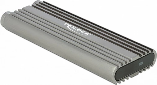 Kasë eksternale për SSD M.2 NVMe DeLOCK, USB-C 20Gbps, tool-free, e argjendtë