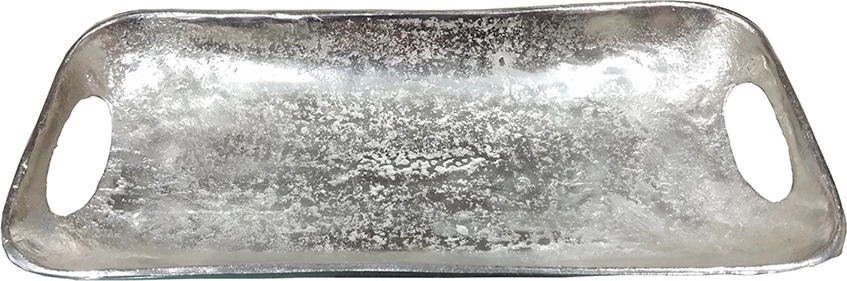 Tabaka dekorative VOBIS, alumin, argjendtë, 14x40x5cm