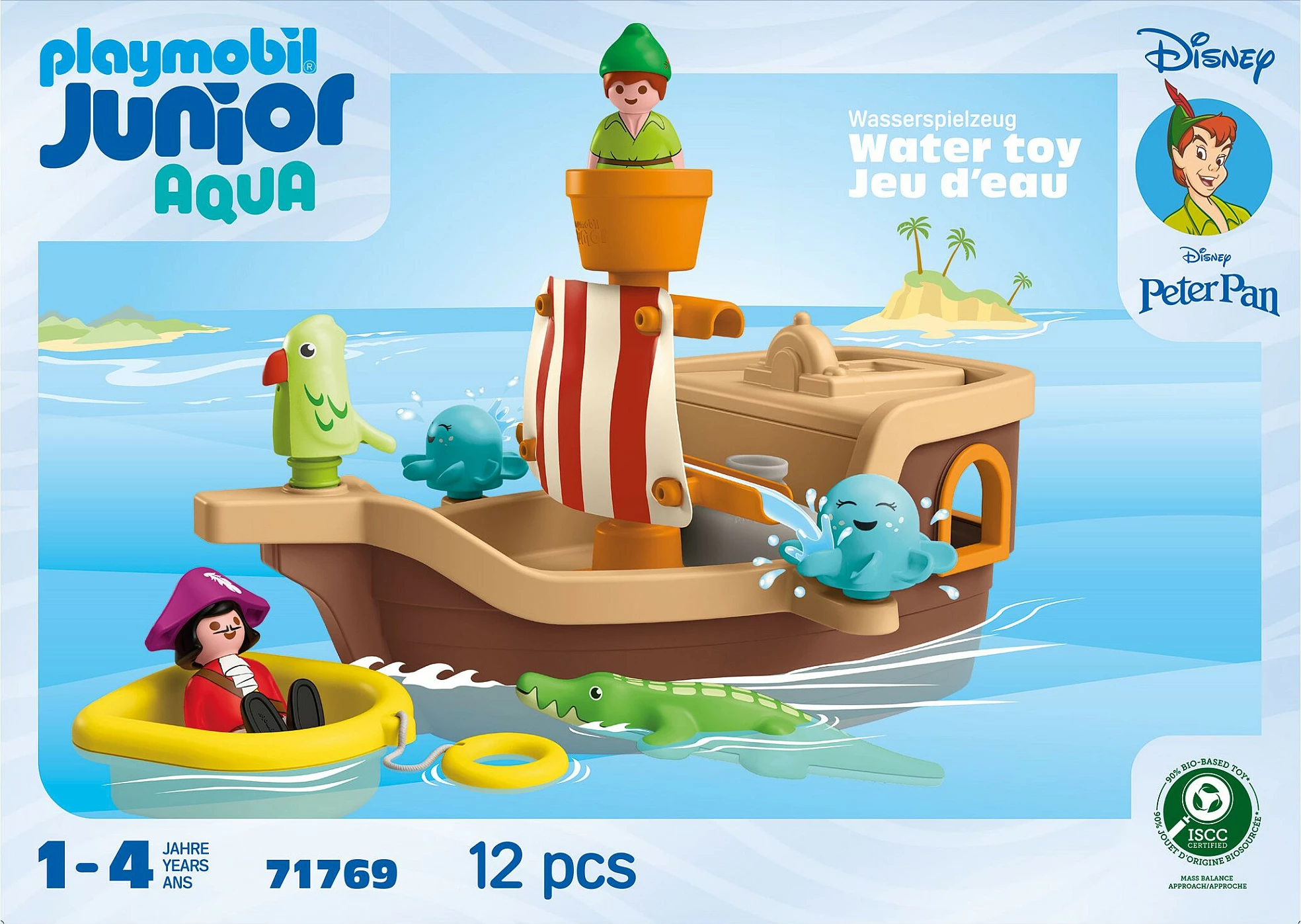 Set lodër Playmobil Junior & Disney 71769, Anije Pirate Peter Pan Aqua, shumëngjyrëshe