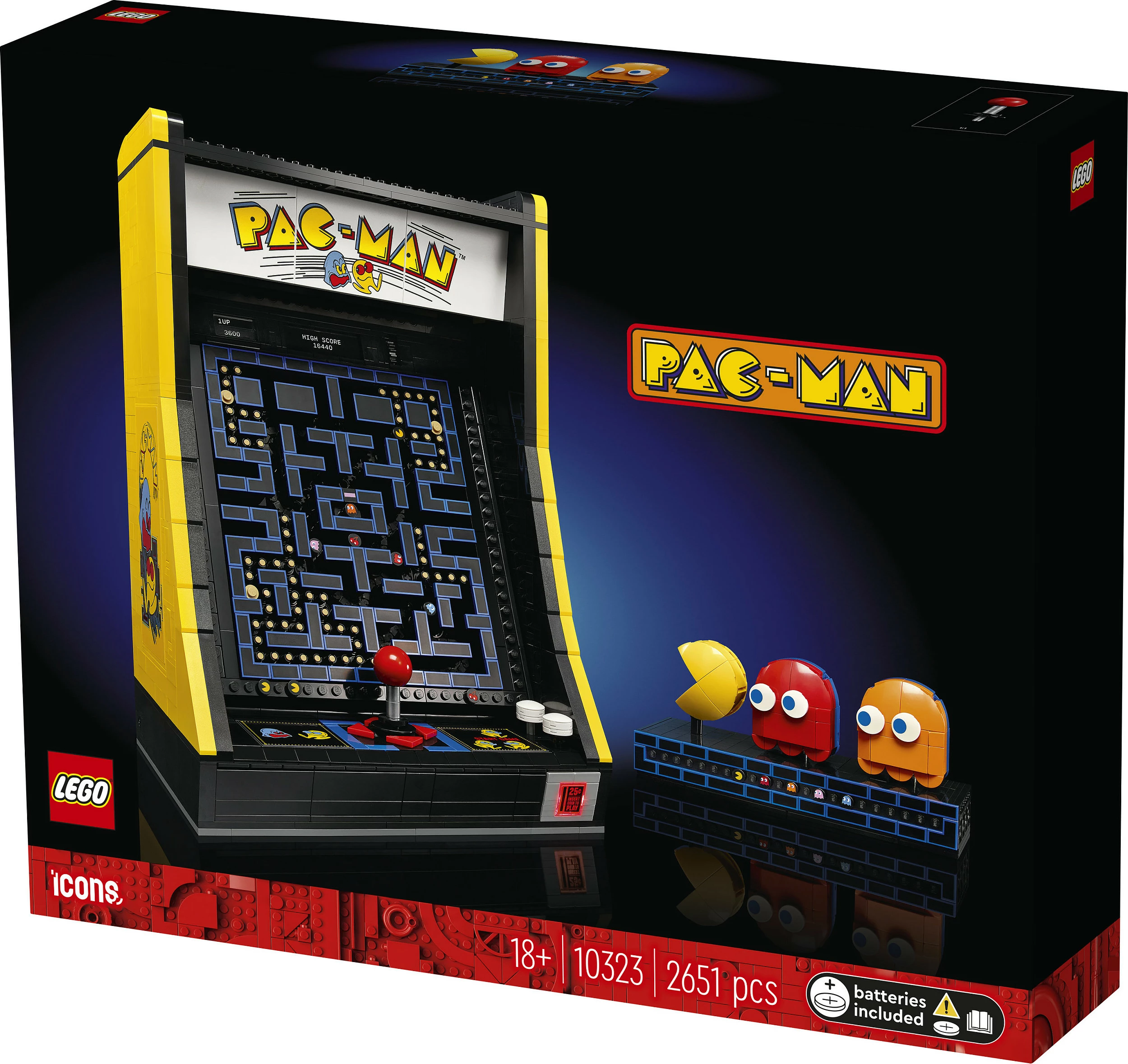 Set ndërtimi LEGO Icons PAC-MAN Arcade 10323, 2651 pjesë, multikolor