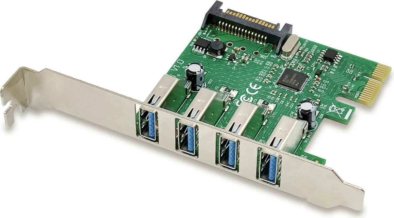 Kartë zgjerimi PCIe Conceptronic EMRICK U34, 4x USB-A 3.0 5Gbps, jeshile