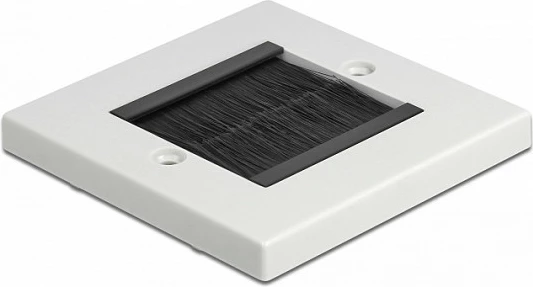Kapak menaxhimi kabllosh DeLOCK 86 x 86 mm me furça, mat, i bardhë