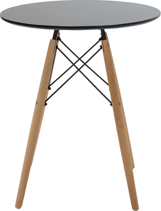 Tavolinë Julita, MDF i zi, dru fagu natyral, 60x73cm