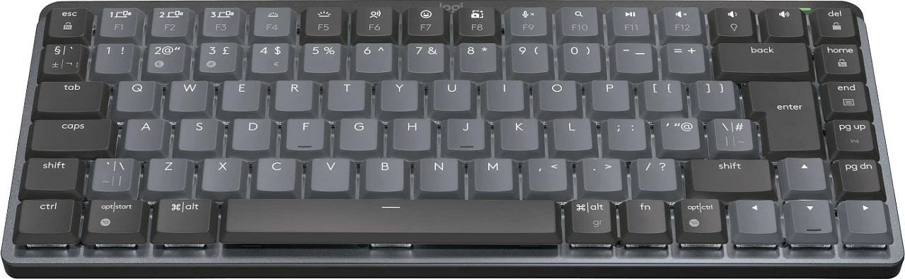 Tastierë mekanike Logitech MX Mechanical Mini, Pa tela, RF Wireless, QWERTY, LED, Grafit, Gri