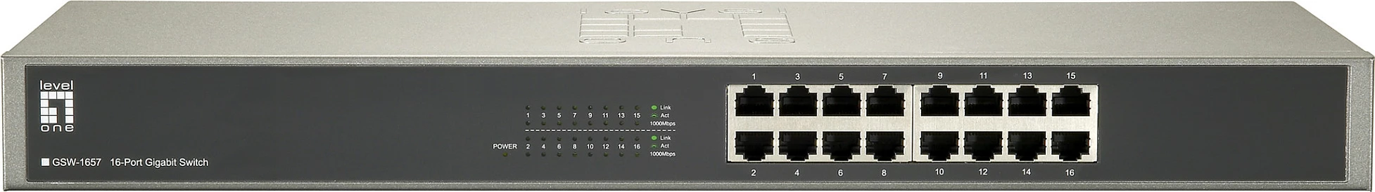 Switch LevelOne 16-Port Gigabit, Unmanaged, Rack mounting