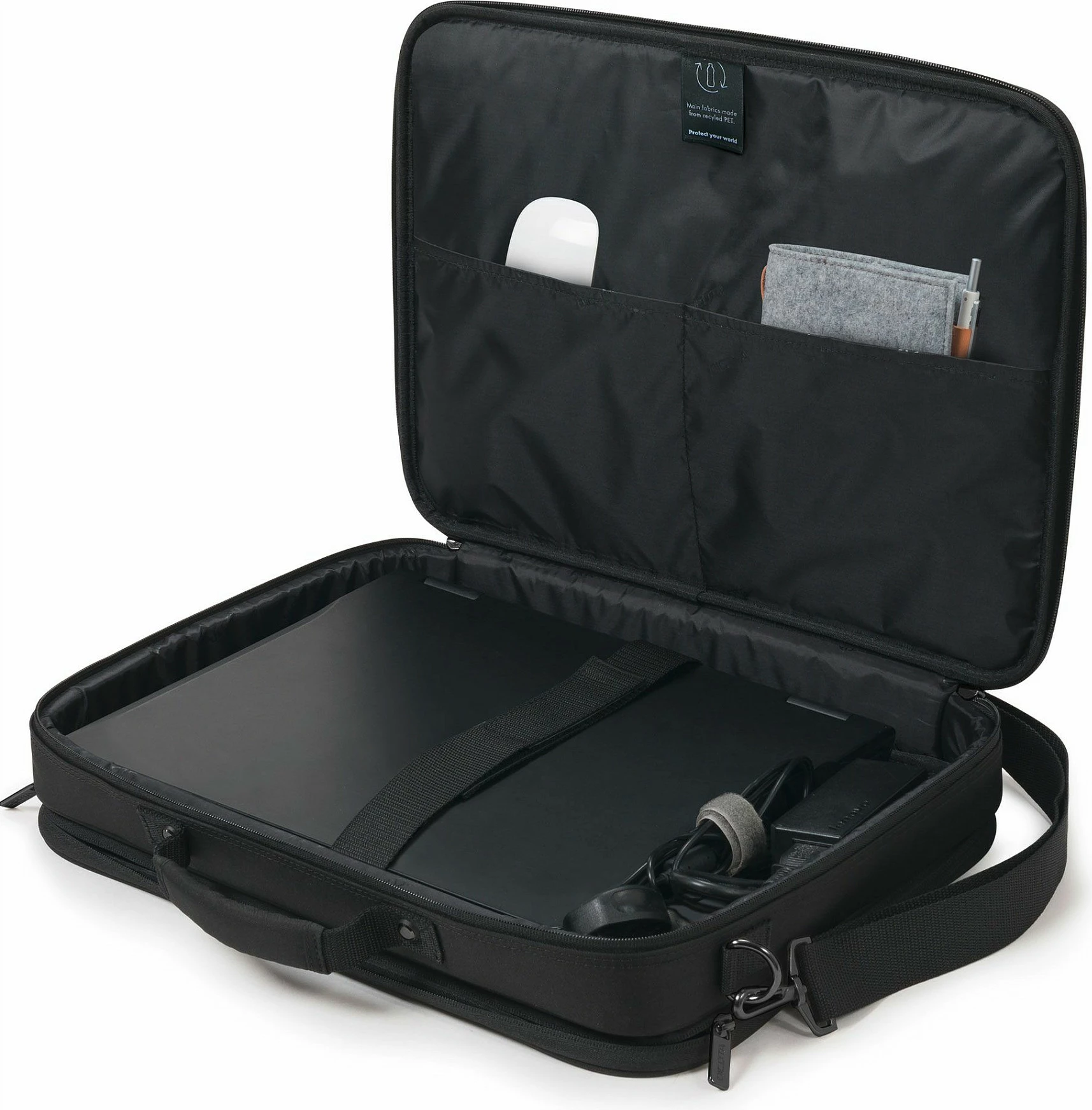 Çantë laptopi DICOTA Eco Multi Plus BASE, 15.6", me rrip shpatulle, e zezë