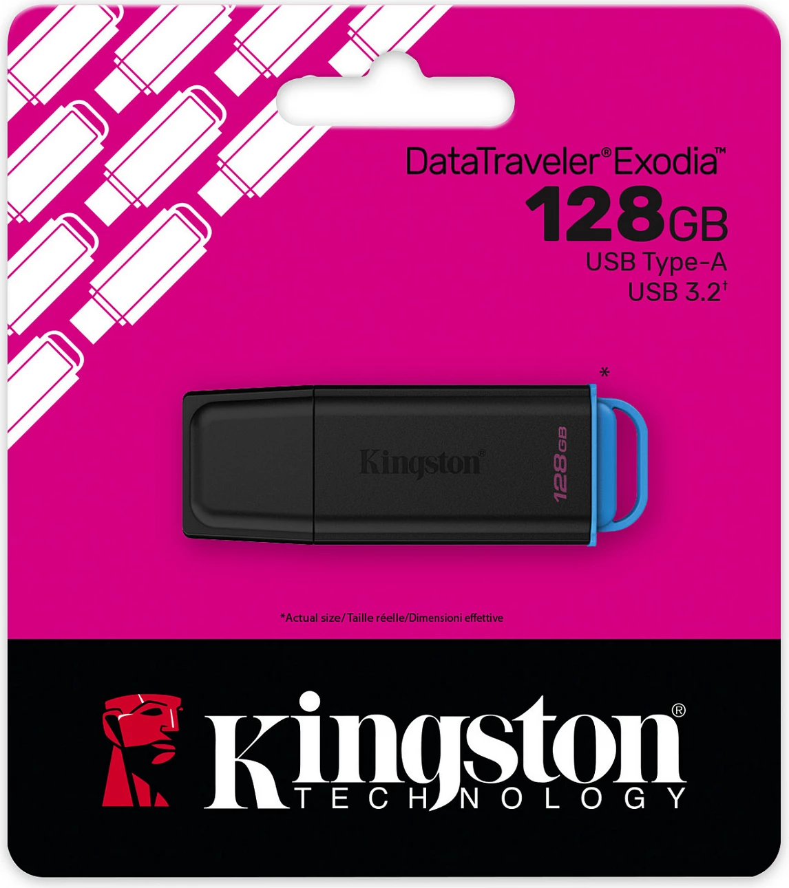 USB stick Kingston 128GB, USB 3.2 Gen 1, USB Type-A, zi/blu