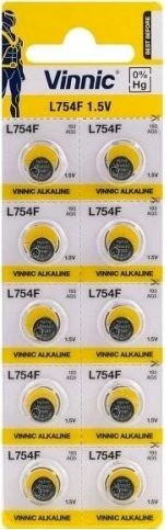 Bateri alkaline Vinnic LR48/AG5 (LR754F) 1.5V, 10 copë