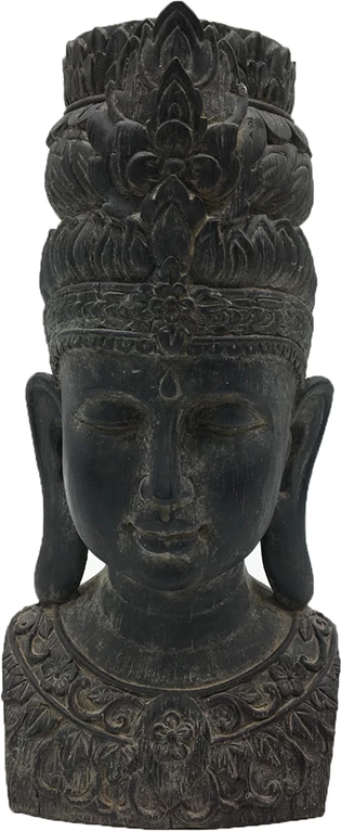 Dekor Buda Bali, polirezine, ngjyrë antracit, 16x13x31cm
