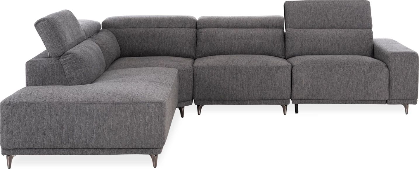 Këndore e majtë me 5 ulëse, me recline, ngjyrë gri, LUNARIS CD3316.01L, 307x267x94cm
