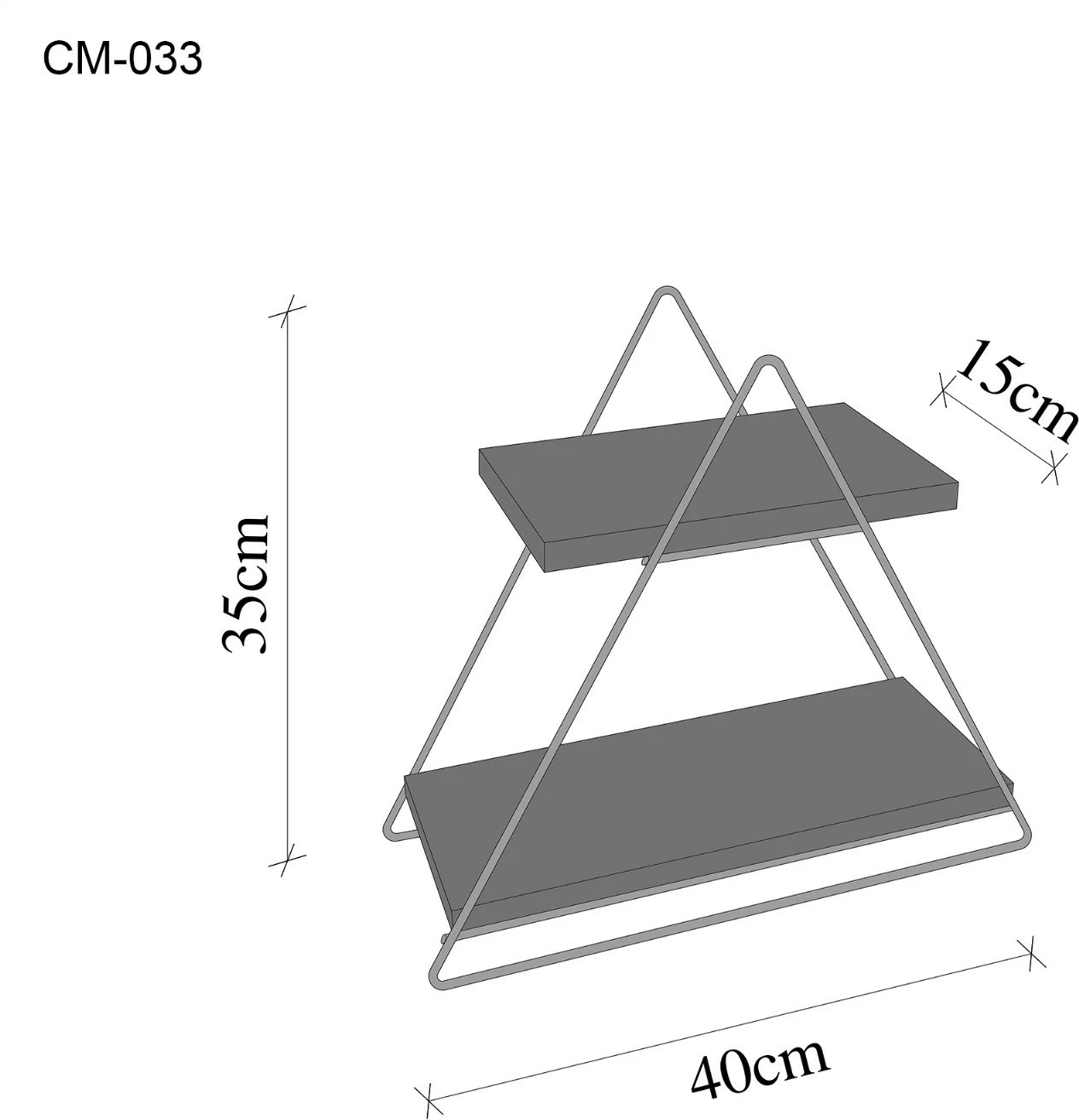 Raft muri prej druri të fortë, ngjyrë ari dhe kafe, Hanah Home, raf organizues shumë qëllimësh, 38x16x42cm