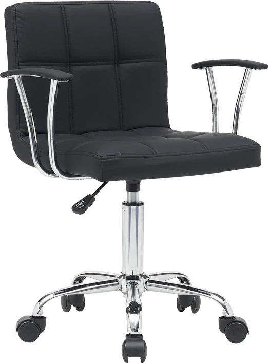 Karrige zyre Buleco pu e zezë 56x46x74-86cm