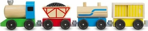 Tren lodër prej druri Melissa & Doug 10705, set 4 vagonë, shumëngjyrësh