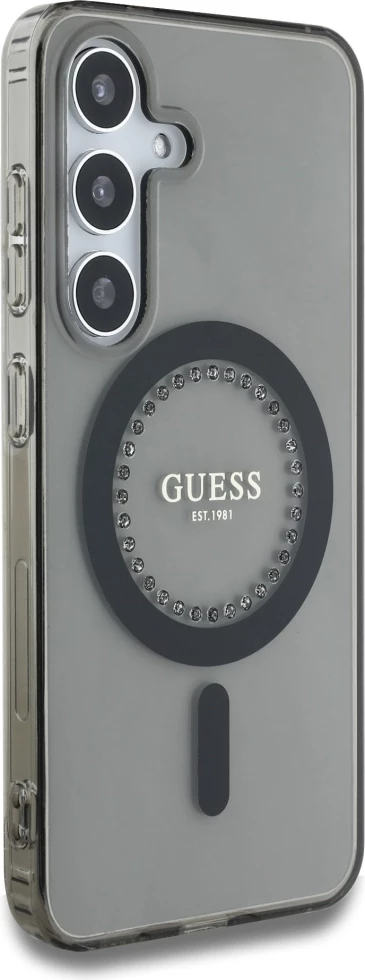 Mbështjellës Guess për Samsung Galaxy S25, MagSafe, i zi