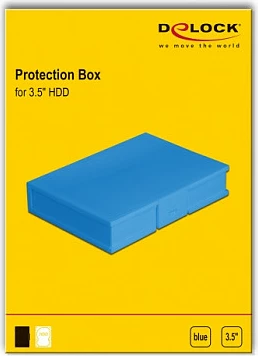 Kuti mbrojtëse DeLOCK për HDD 3.5", plastike, 112x162x31 mm, blu