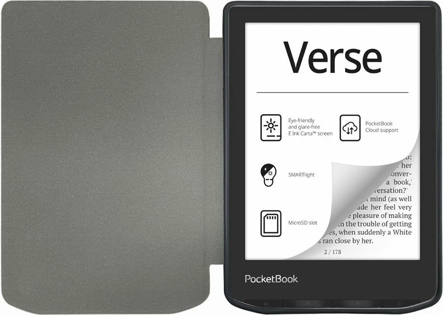 Mbështjellës Tech-Protect SmartCase për PocketBook Verse / Verse Pro, me lule Sakura, Kaltër