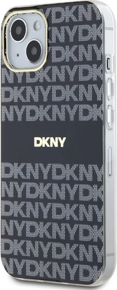 Mbështjellës DKNY IML Mono & Stripe MagSafe për iPhone 15 Plus / 14 Plus, i zi