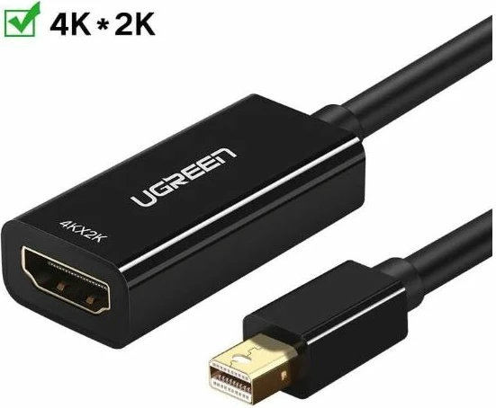 Adapter Mini DisplayPort në HDMI UGREEN 40360 4K 30Hz, i zi, me kuti