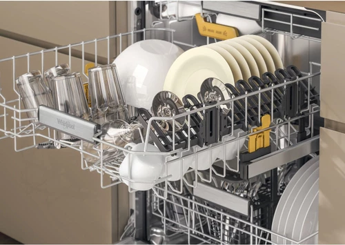 Enëlarëse plotësisht e integruar Whirlpool W8I HF58 TU, 14 vende, 60 cm, e zezë