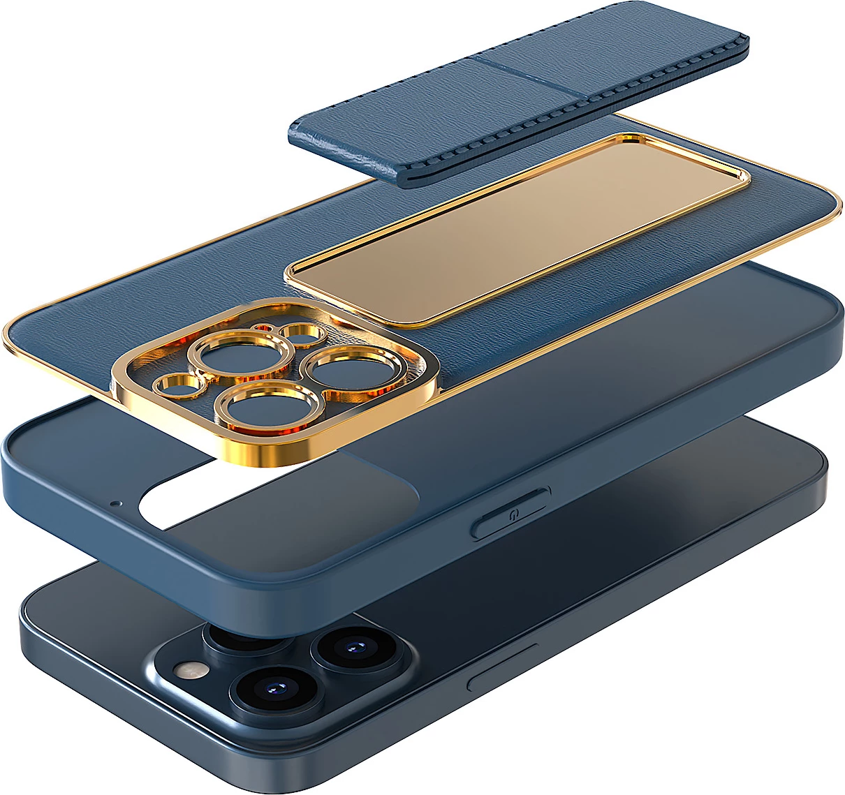 Mbështjellës Hurtel New Kickstand Case për iPhone 12 Pro, me mbajtëse, e zezë