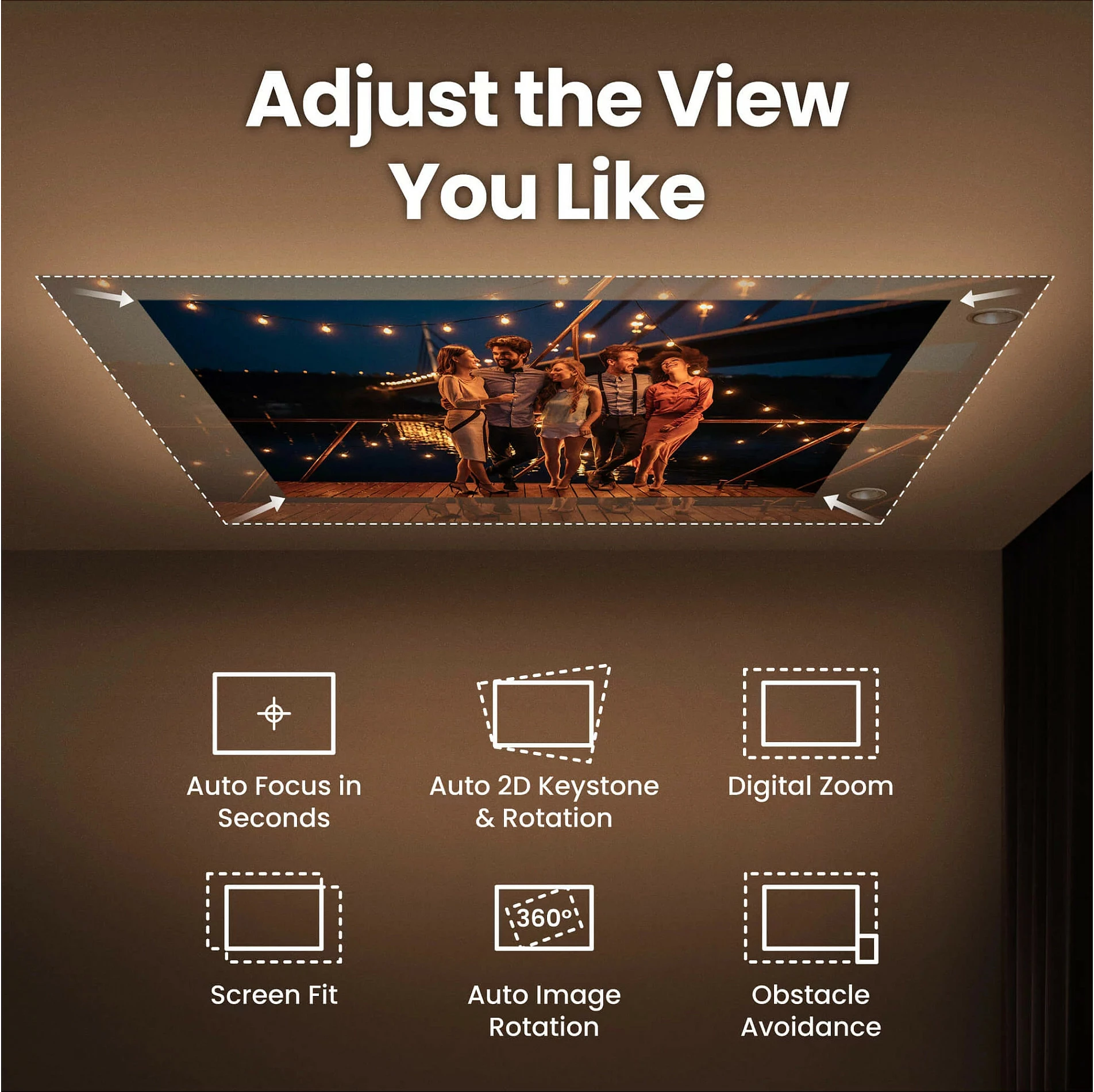 Projektor BenQ GV32, Full HD, Smart, Wi‑Fi, Bluetooth, AirPlay, i bardhë