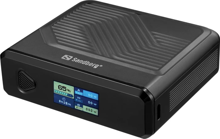 Powerbank Sandberg Travel 421-25 20000mAh PD100W me karikim pa kabllo, e zezë